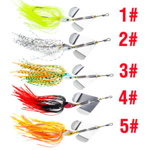 13g/14cm Spinner Bait Jig Head Fishing Lures 3D Eyes Rubber Skirt Bass Jigging Lures 5 Colors Sinking Swim Jigs