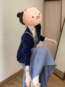 CHANGTONG | Korean Style French Chic Loose Dress and Cardigan Outfit