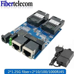 Fiber Switch 2 RJ45 UTP 2 SC Gigabit Fiber Optical Media Converter 2SC 2 RJ45 2G2E Ethernet PCBA Board