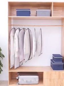 Suit Dress Garment Cloth Dustproof Waterproof Protector Storage Bag Cover Ziplock Pelindung Pakaian