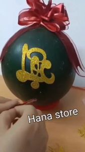 Combo chữ thư pháp xốp nhũ kim tuyến dán bưởi dừa dưa hấu và mẹt combo chữ xốp nhũ kim tuyên trang trí Tết có keo dán mặt sau