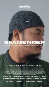 Peci Beanie Niger ROSAL Original Pecicap Kopiah Songkok Rosalhat Sholat Shalat Pria Haji Umrah Asli