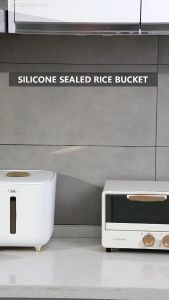 Japanese Design Rice Dispenser With Wheels 10kg (Pink)
