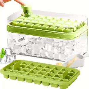 LOVIDA MALAYSIA BPA FREE 64 Grids Ice Cube Maker Mould Double Tray FREE Scoop Button Press Ice Mold Dulang Ais 冰格
