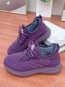 2024 Winter New Arrival Fleece Lined Padded Warm Keeping Womens Casual Sports Cotton Shoes Mother Shoes Soft Bottom Old Beijing Cloth Shoes