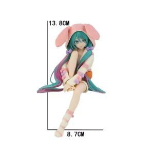 Bandai | Hot Anime Figurine Hatsune Miku Standing Posture and Sitting Posture Series Cute Action Model Pvc Toy Desktop Collection Gifts