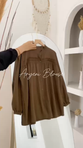 ARYENI BLOUSE - FLOTTILICIOUS / Baju Atasan Wanita Simple Polos bahan Polo Linen Adem Termurah Fashion Outfit Style Korean