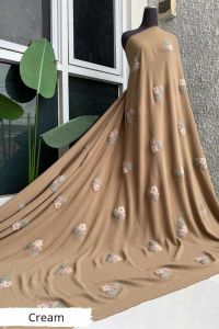 Cringkle PUFF EMBROIDERY Motif  Bunga / Cringkle Airflow Bordir / Cringkle Premium Bahan Gamis / Dress / Tunik Harga 1/2 meter