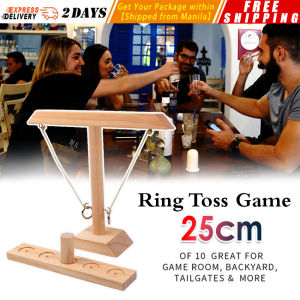 Drinking Game Toy Wooden Ring Toss Game Toss Hook Board Games Montessori Toy Games Kids Toys for Children Adult Party Home Game HSQ-Ring-Toss-Game-25CM