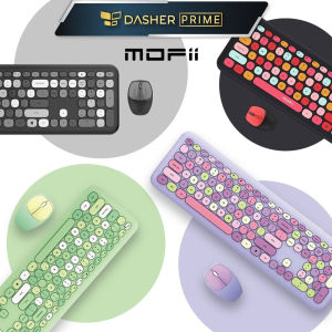 MOFII Sweet Wireless Keyboard & Mouse Combo for Laptop Computer PC Gaming Office/Lipstick/Matcha/Sakura Pink/Lavender Purple/Grey