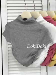 เสื้อยืดโยคะแขนสั้นทรงสลิมฟิตสำหรับผู้หญิง คอกลม ระบายอากาศได้ดี ยืดหยุ่นสูง สำหรับเล่นกีฬาและออกกำลังกาย ฤดูใบไม้ผลิและฤดูร้อน