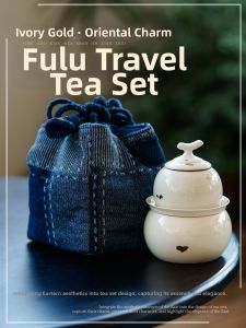 JISU | Ash Wood Charcoal Ceramic Travel Tea Set