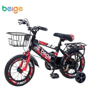 Beige Bike For Kids Kid Bike with Basket with Flashing training wheels 12/16/18Inch Bike For Kids Suitable For 2 To 12 Years Old Kids Bike