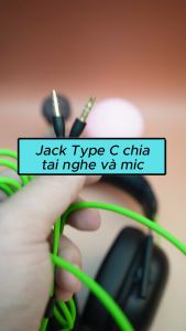 Jack chia từ cổng Type C sang 2 cổng tai nghe và mic - DAC cao cấp - Chơi Game - LiveStream...