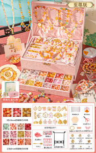 Kids Bracelet String Beads Handicraft DIY Material Girls Toys Chinese Ancient Style Colored Glaze Gift Box Making National Style Bracelet Gift 9