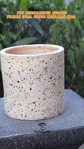 POT BUNGA GERABAH TANAH LIAT SILINDER KOMBINASI D16 T15 - GERABAH SILINDER D16 KOMBINASI