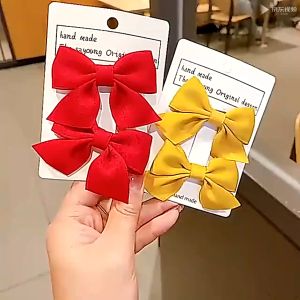 Joy Bee 2 in 1 Set Korean Style Bow Cute Hair Clip For Kids Baby Hair Ribbon Fashion Hair Accessories
