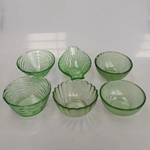 ชามแก้วคริสตัลสีเขียวเล็กสำหรับร้านอาหารสไตล์จีน ชามขนาดเล็กสำหรับเสิร์ฟผลไม้แห้ง ผลิตจากจีนแผ่นดินใหญ่