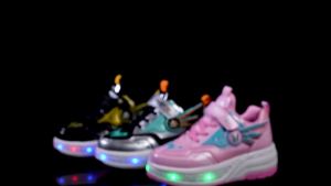 Teenagers Breathable and Adjustable Roller Skates for Students Four-Wheel Heelys Shoes for Boys and Girls Transformable Childrens Roller Shoes