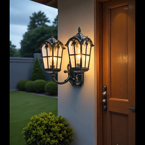 Double Head Outdoor Waterproof Wall Lamp European Retro Villa Exterior Entrance Balcony Corridor Courtyard LightHousehold