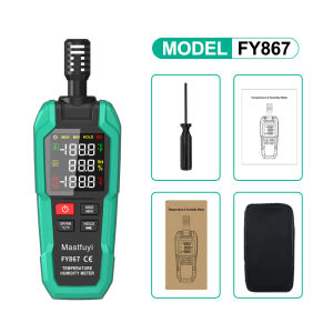 MASTFUYI Digital Temperature Humidity Meter DP/WP Weather Station -20°C to 60°C LCD Display for Home Greenhouse Office