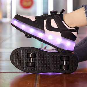 Invisible Four-Wheel Roller Skates Walking Shoes for Children And Teenagers with Brake Wheels Sports Fitness Extreme Sports