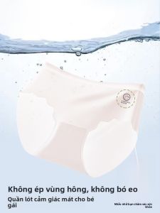 MiiOW | Quần lót trẻ em Ice Silk Pure Cotton thoáng khí kháng khuẩn cạp giữa quần đùi tam giác cho bé gái từ 5-13 tuổi