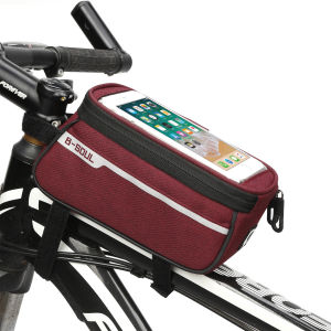 Waterproof Bicycle Bag Nylon Bike Cyling Cell Mobile Phone Bag Case 5.5 6 Bicycle Panniers Frame Front Tube Bags Accessories
