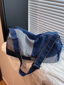 Retro Denim Crossbody Bag Large Capacity Dumpling Bag Womens Single Shoulder Commuter Bag Fashionable Tote Bag for Youth