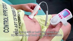 เครื่องตรวจวัดอัตราการเต้นของหัวใจทารกในครรภ์พร้อมจอ LCD ตรวจจับโดยปราศจากรังสี 3.0 MHz เหมาะสำหรับสตรีมีครรภ์ ทารก เสียงทารกในครรภ์ และการตรวจจับอัตราการเต้นของหัวใจ