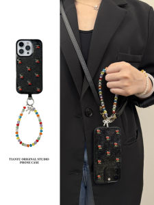 เคสโทรศัพท์มือถือแบบสะพายข้างทรงกลมสดใสสไตล์ย้อนยุคสำหรับ Apple 16 pro iPhone 14 สวยงามและไม่ซ้ำใคร 12 pro Max 15 plus