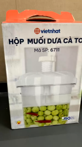 Hộp muối dưa cà Việt Nhật (Dung tích 5L - 7.5 L) - Chất liệu nhựa an toàn cho sức khỏe