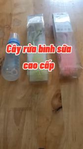 Cây rửa bình sữa cao cấp cho bé cây súc bình Aki và rửa núm vú Cây cọ xoay 360 độ giúp rửa sạch bình sữa