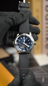 Jam Tangan Pria Alexandre Christie Chronograph AC 6565 MARSSBU Blue Dial Black Rubber FKM Strap