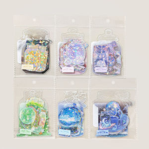 สติ๊กเกอร์ 3 มิติ โลหะเงิน โพลีเอสเตอร์ PET สำหรับบันทึกความคิดสร้างสรรค์ วัตถุดิบสำหรับการสร้างสรรค์ วัสดุอุปกรณ์สำนักงาน