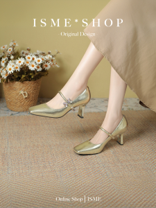 Silver Butterfly Knot Vintage Crystal Leather Womens High Heels Burst Pattern Single Shoes Mary Janes Flat Heel Spring Shoes