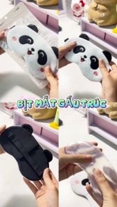 Bịt mắt ngủ có gel làm mát hoạ tiết đáng iu chất lông mềm mịn êm dịu cho mắt