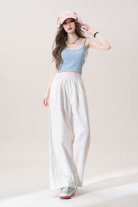 Nurture One | Ruffled Hem Lace Hollowed Out Capri Pants