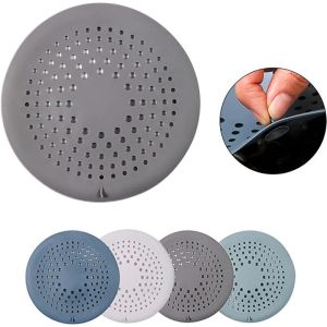 Shower Drain Hair Catcher Drain Cover Bathroom Tub with Suction Cup 5.9 Inches Silicone Sink Strainer Suit for Bathtub