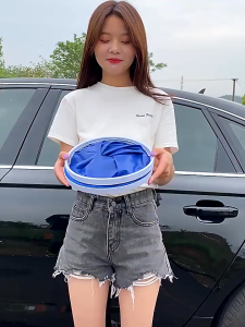 ถังน้ำพับได้ ประหยัดพื้นที่ ถังใส่น้ำแบบพกพา ไม่ซับน้ำ ถังน้ำล้างรถ ถังใส่น้ำ ถังใส่ของ พับเก็บได้