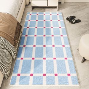VIKAMA Dopamine Striped Carpet Room Decoration Soft Bedroom Bedside Rug Living Room Sofa Cushion Winter Decoration