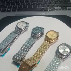 BISA BAYAR DITEMPAT Jam tangan wanita diameter 3cm tangga hari akrif rantai stainless