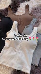 Áo croptop thun tăm gân hai dây co giãn thời trang hè cho nữ