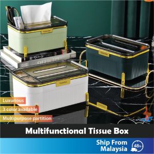BEST4U Multifunctional Luxury Tissue Box Remote Control Holder Tissue Holder Desktop Storage Box excited excited Kotak Tisu