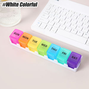 1PCS Small Pill Organizer 7 Day Pill Box 1 Time a Day Travel Friendly Day Night Vitamin Organizer Weekly Pill Case Container