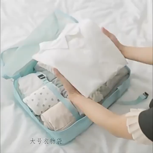 7 ชิ้น ชิ้นชุดกระเป๋าเดินทางจัดเก็บกระเป๋ากระเป๋าเดินทางก้อนบรรจุชุดแบบพกพากระเป๋าเดินทางเสื้อผ้ารองเท้า Tidy กระเป๋าพับ