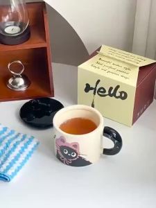 Cute Cat Marco Cup Premium Ceramic Office Girl Water Cup Souvenir Birthday Christmas Gift Cute Cat Design Ceramic Cup