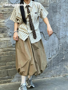 HetingHOME | Hetinghome Summer Trendy Brand Womens Skirt Loose Elastic Waist Wide Leg Pants Casual Youthful Style Polyester Fiber