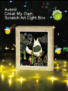 Avenir Hộp đèn tranh cào kèm khung đèn Avenir Scratch light box đồ chơi DIY handmade bé tự làm thủ công khéo tay trang trí phòng làm quà tặng bạn bè