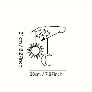 CIFbuy | CIFBUY Iron Wall Art Sun and Moon Metal Sculpture Rustproof Hanging Plaque Home Decor Ornament Accent